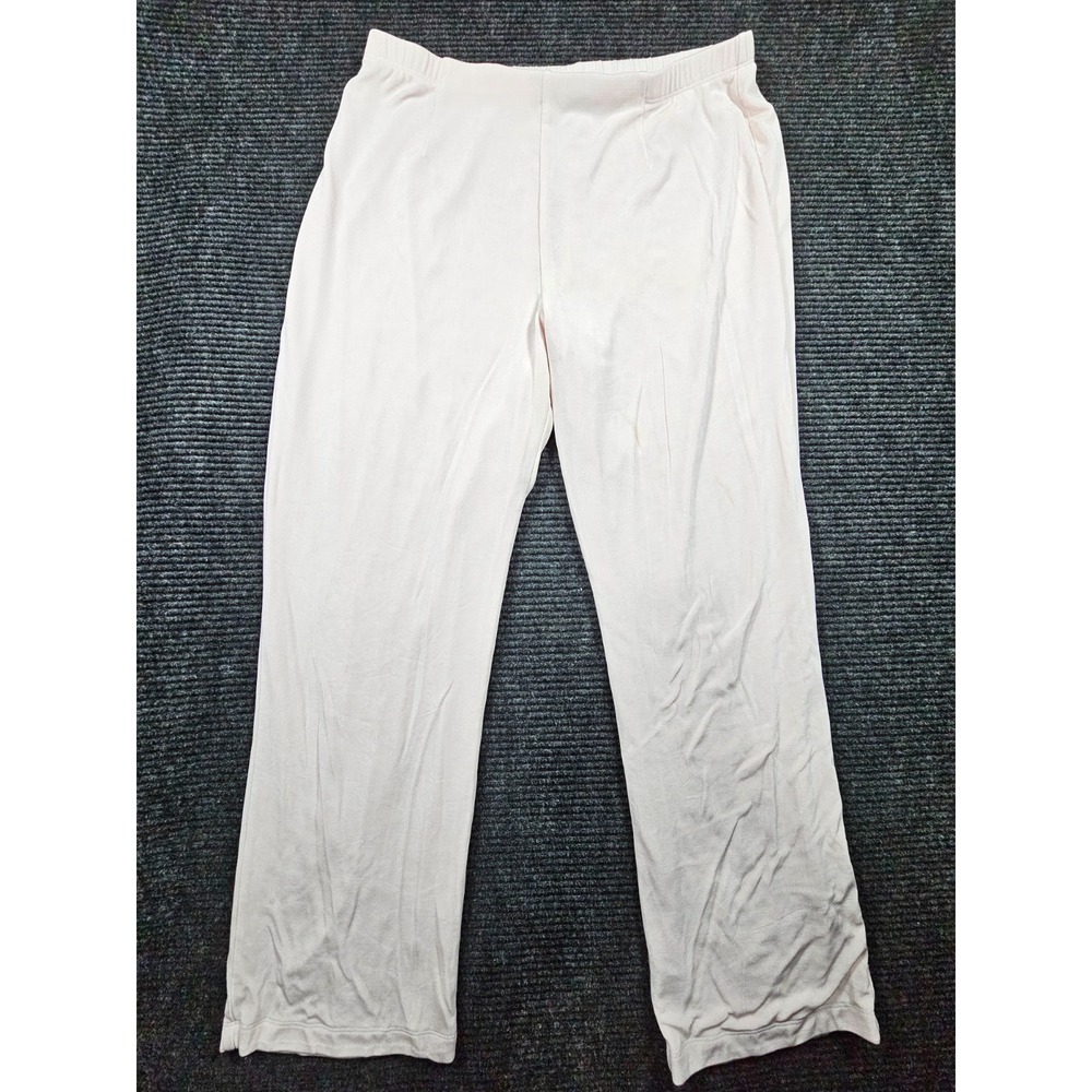 Chico's Travelers Pull On Pants Womens 2R 12/14 Pink Flat Front Elastic Waist